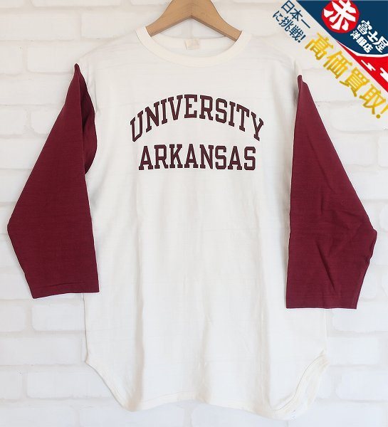 4T1946/ウエアハウス UNIVERSITY ARKANSAS ベースボールＴシャツ WAREHOUSE