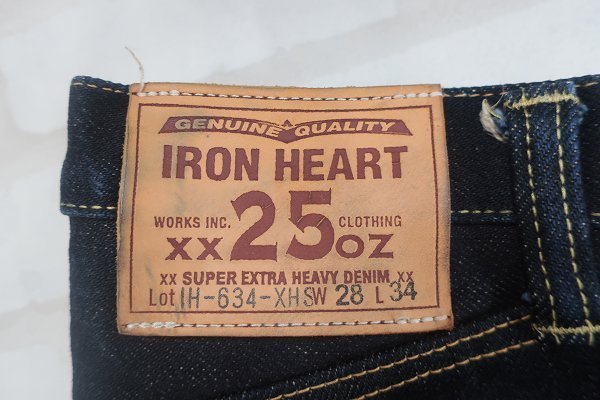 KH3P1447/IRON HEART IH-634-XHS 25oz SELVEDGGE DENIM STRAIGHT 日本製 アイアンハート  ストレートデニム赤富士屋洋服店オンライン本店 /アメカジ・ビンテージ等/