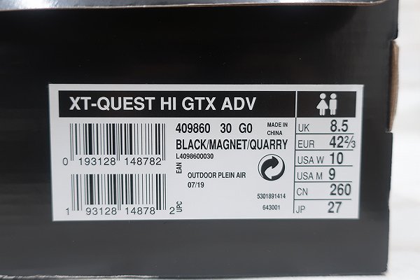 2S2574/未使用品 Salomon XT-QUEST HI GTX ADV トレッキングブーツ