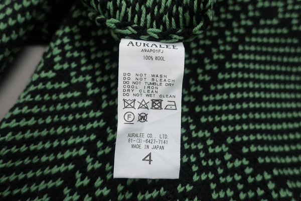 4T5632/未使用品 AURALEE 19AW A9AP01FJ HARD TWIST MERINO JACQUARD 