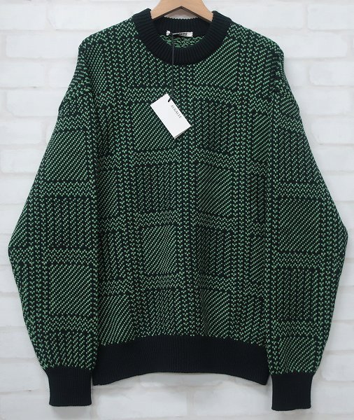 4T5632/未使用品 AURALEE 19AW A9AP01FJ HARD TWIST MERINO JACQUARD 