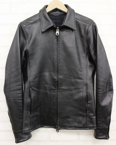 JUNHASHIMOTO 14AW ZIP SHIRT GRAIN LEATHER ジュンハシモト