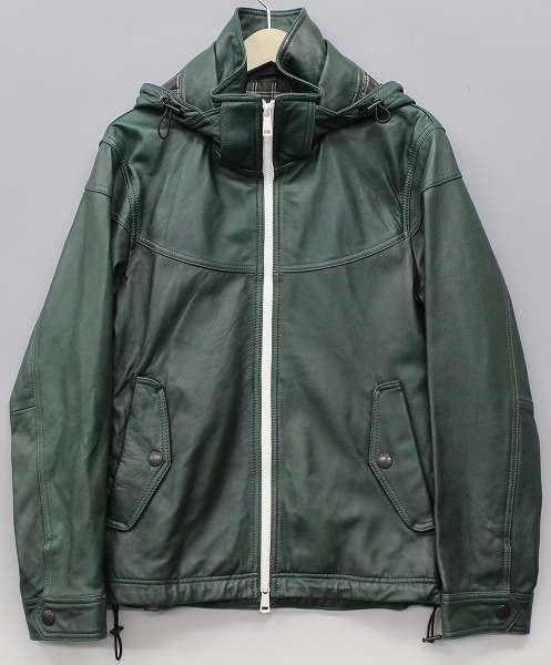 試着 バーバリーブラックレーベル ラムレザーパーカー