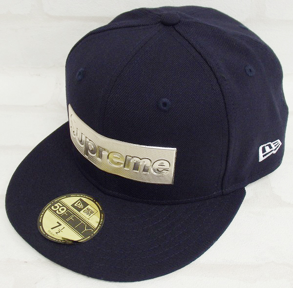 1H0635/未使用品 SUPREME 16ss Metallic Box Logo New Era Cap赤富士屋