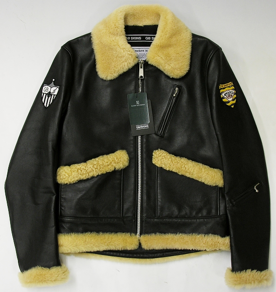 新品 GB SKINxGAUNTLETSxblackmeans ボアレザーライダース