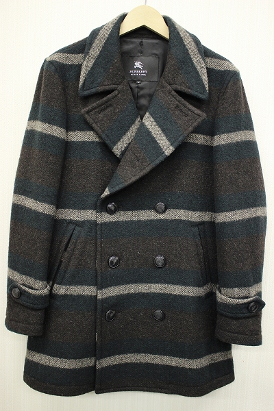 バーバリーブラックレーベル ボーダーPコート