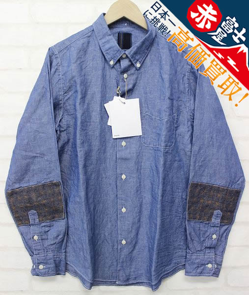 未使用品 visvim 17ss ICT LUNGTA B.D. PATCH L/S CHAMBRAY シャンブレーシャツ INDIGO CAMPING TRAILER EXCLUSIVE