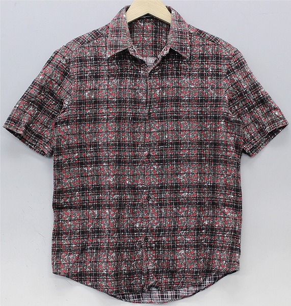 ラッドミュージシャン SKULL FLOWER 半袖ネルシャツ