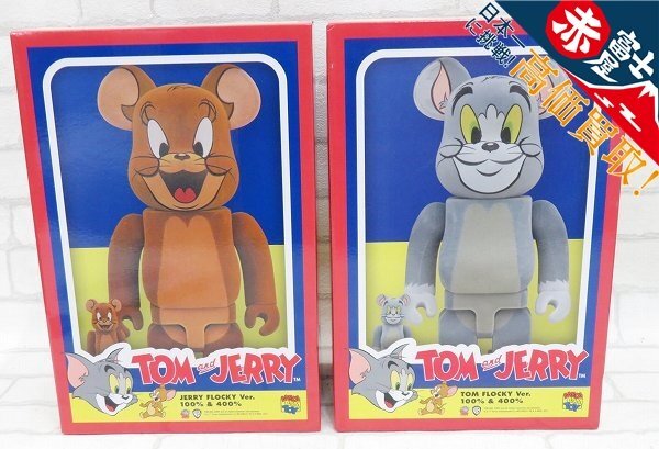 YK2A8079/新品 BE@RBRICK TOM&JERRY Flocky Ver.400% 100％ TOM 2体セット ベアブリック トム&ジェリー フロッキー メディコムトイ