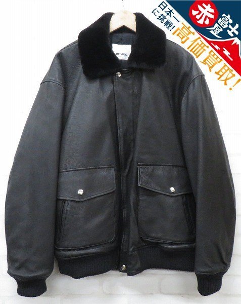 KH3J1890/MYTHINKS my bomber leather jacket マイシンクス ムートンレザーボンバージャケット