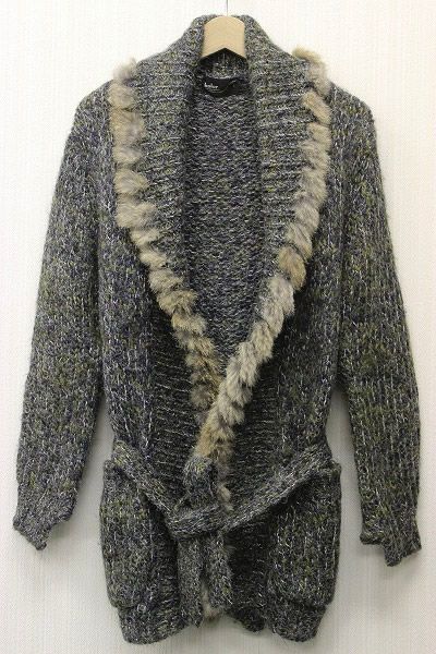 kolor ラビットファー付ニットガウン kolor