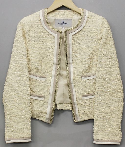 ビアッジョブルー ノーカラージャケット VIAGGIO BLU