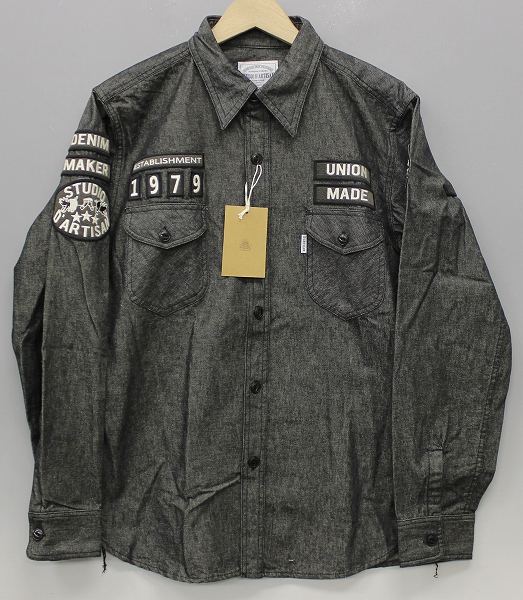 新品 ステュディオダルチザン デニムワークシャツ