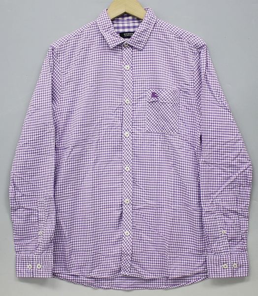 バーバリーブラックレーベル 長袖ギンガムチェックシャツ